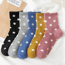 5 Paare/Los Frauen-beiläufige Socken-Art- und Weisepunkt-Socken-Persönlichkeits-nette bequeme Tupfen-Socken-japanische Kawaii-Socken