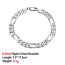 Effie Queen Italien Echt 925 Silber Diamantschliff Figaro Kette Halskette 5mm breit 40-60cm lang Frau Mann Halskette Schmuck Geschenk SC34