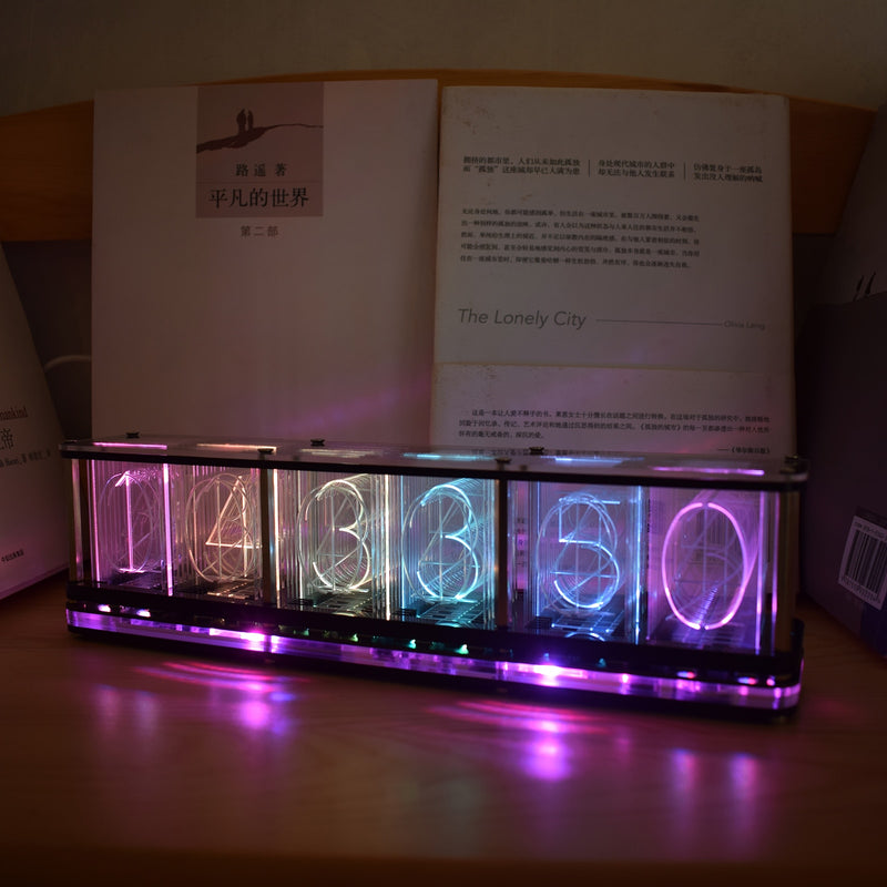 DIY Full-Color RGB Glow Tube Clock DS3231 Electronic Desktop Clock Kit Home Decoration Gift With LED Music Spectrum Function