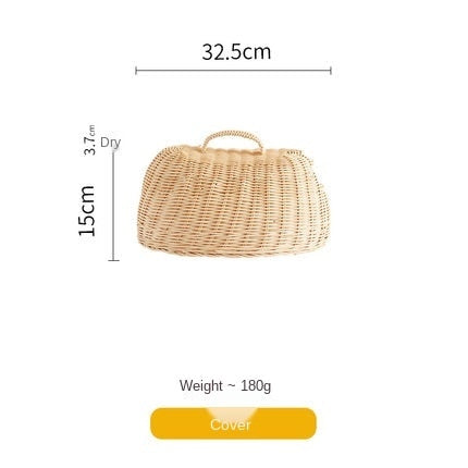 Rattan Basket Bread Basket White Rattan Storage Baskets Fruit Dust Proof Cover Pantry Organizer Kitchen Storage