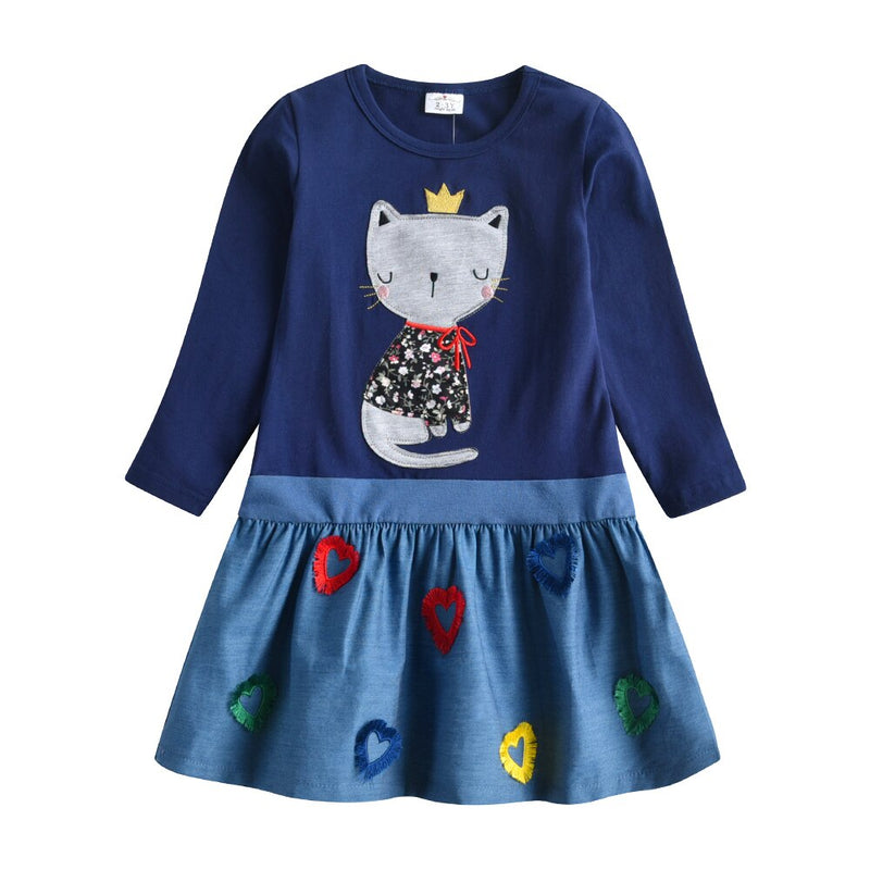 DXTON Winter Kinder Kleider Für Mädchen Fliegen Ärmel Einhorn Kinder Kleid Stern Streifen Kleinkind Baumwolle Kleidung Kausal Mädchen Kleid