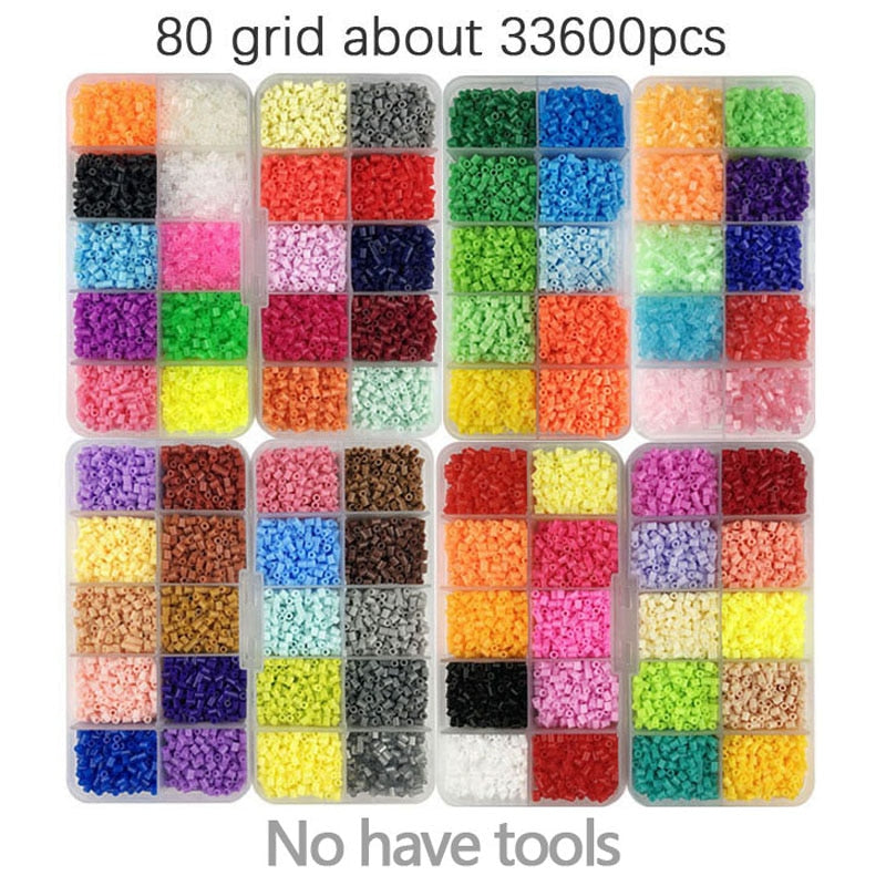 2.6mm Mini Hama Beads 80Colors kits perler PUPUKOU Beads Tool and template Education Toy Fuse Bead Jigsaw Puzzle 3D For Children