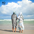 Nu-June Mikrofaser-Neoprenanzug, schnell trocknend, Umkleide-Poncho, Handtuch mit Kapuze zum Schwimmen, Strandtuch, leichter Strand-Surf-Poncho