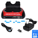 DeepFox USB2.0/Type C to 2.5 3.5 Inch Hard Drive Docking Station USB3.0 SATA IDE Dual Slots External SSD HDD Enclosure