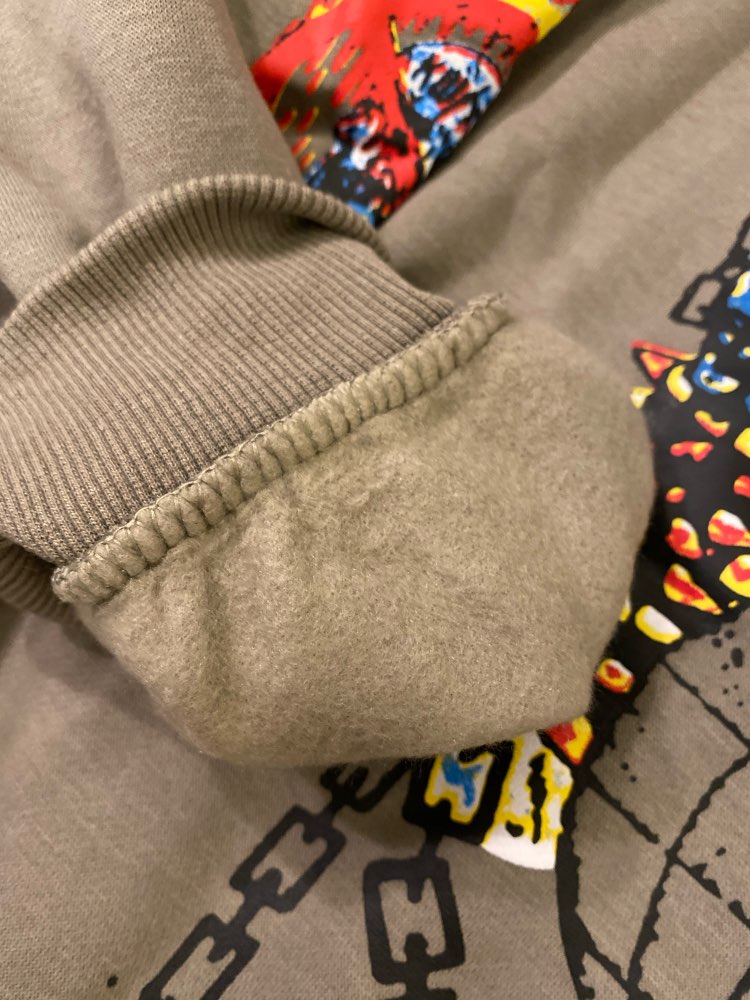 Retro Hip Hop Skull Letter Graffiti Fleece Hooded Hoodies for Men and Women High Street Loose Casual Pullover Sweatshirts