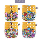 Elinfant Grey Mesh Cloth 4pcs Umweltfreundliche Windel Waschbare Stoffwindel Verstellbare Babywindel Wiederverwendbare Taschenwindeln