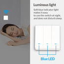 Interruptor inteligente WiFi pulsador interruptores de luz de pared EU AC 90v 250v No Neutral Tuya Control inalámbrico Alexa Google Home Compatible