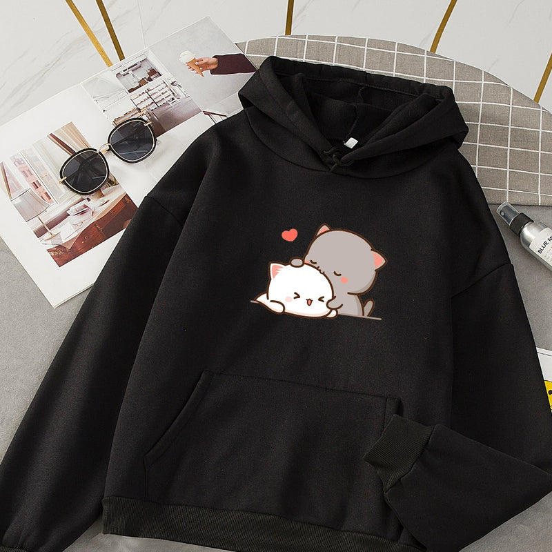 Women Autumn Hoodie Sweatshirts Korean Fashion Hoody for Ladies Kawaii Anime Jumper Streetwear Plus Size Sweatshirts Couple