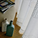 Cortinas modernas de tul blanco para sala de estar, dormitorio, cortinas transparentes geométricas para ventanas