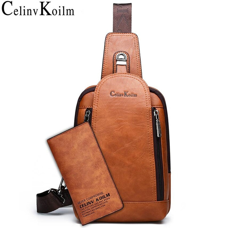 Celinv Koilm Herren Umhängetasche Große Größe Tägliche Brusttasche Hochwertige Große Kapazität Spaltleder Tagesrucksäcke Umhängetasche Für iPad