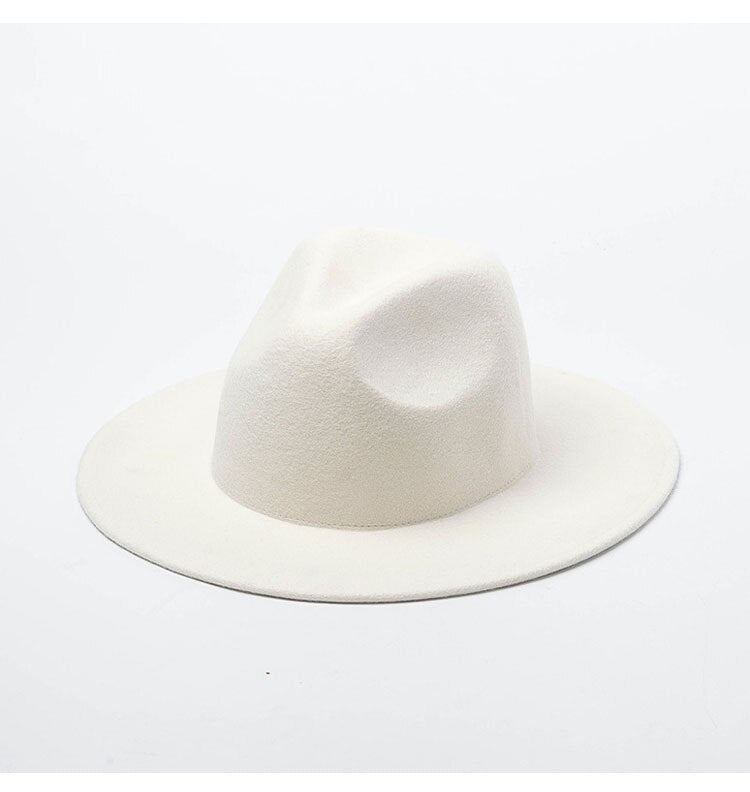 Eleganter Wollfilzhut, weißer Fedora mit breiter Krempe, für Hochzeit, Kirchenhut, Fedora-Hut, Dame, Winter, Floppy, Sombrero, Mujer, Fascinator, Mütze