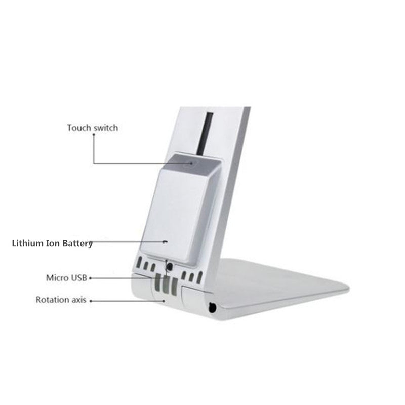 Lámpara de escritorio de estilo Mac ultrafina plegable recargable por USB, mesa de atenuación táctil, luz nocturna para niños, estudio de lectura