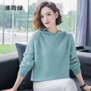 2021 Frühling Winter 100% Nerz Kaschmir Pullover Damen Gestrickt Mit Kapuze Warme Dame Grade Up Pullover und Pullover Weiche warme Oberteile