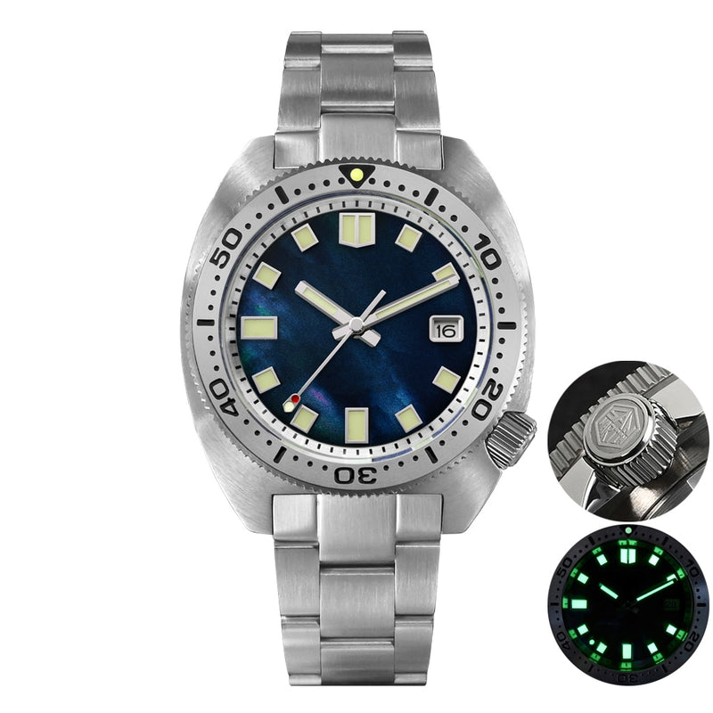 San Martin Diver 6105 Wave 3D Printing Full Luminous Kanagawa Surfing Dial NH35 Automatic Mechanical Men Watch Sapphire Date