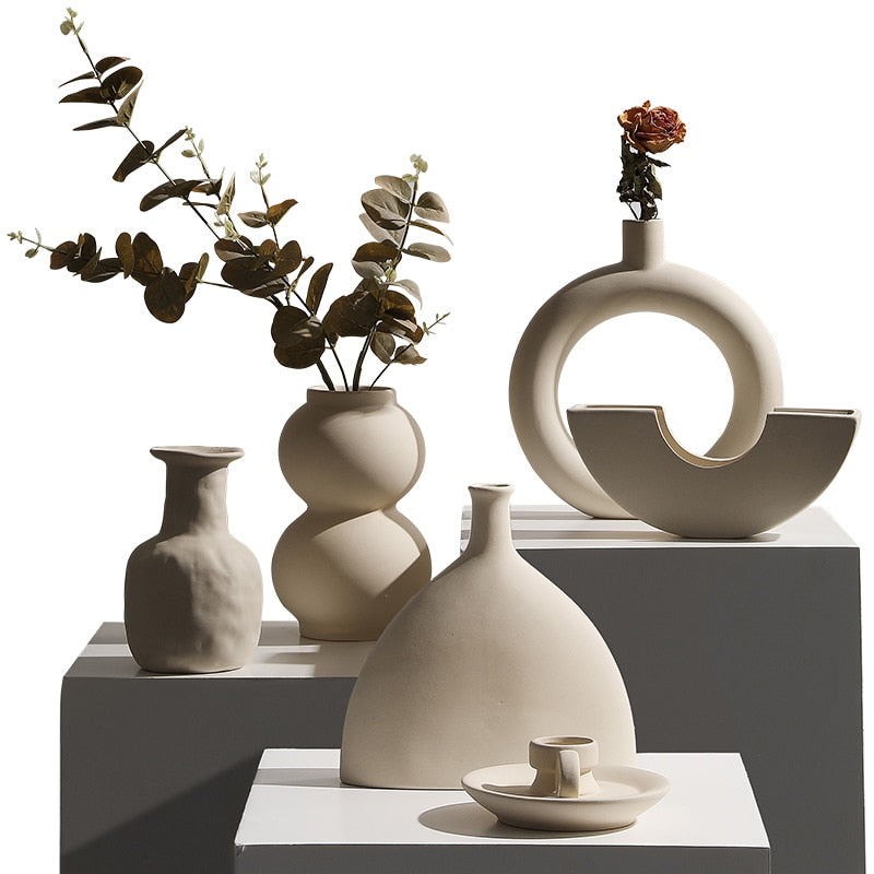 Vase Wohnkultur Blumenvase Nordische Keramik Blumenarrangement Getrocknete Blumen Art Home Living Room Decor Vase Dekoration Salon