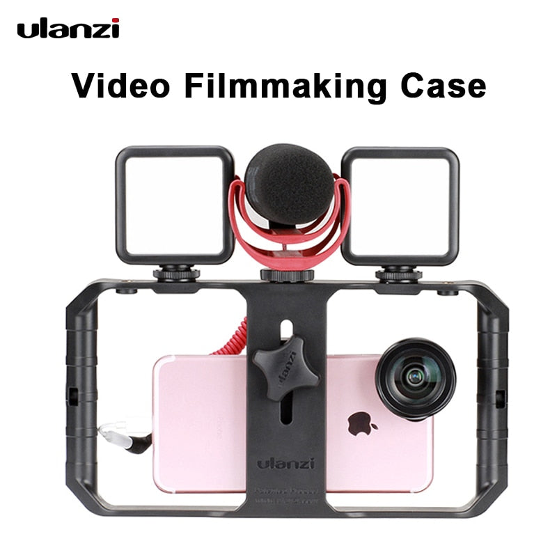 Ulanzi U Rig Pro Smartphone Video Rig With 3 Mounts Video Recording Cell Phone Stabilizer Filmmaking Case Filming Accessories