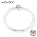 Anomokay nuevo 100% Plata de Ley 925 lindo pequeño León brazaletes pulseras para niños moda regalo de cumpleaños S925 joyería de plata