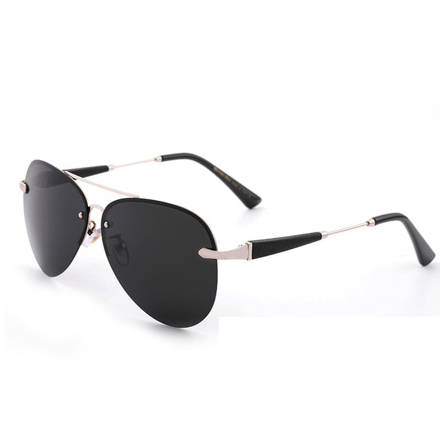 Sunglasses Men Polarized Driving Glasses UV400 Brand Designer Mercede 743 Pilot Eyewear Metal Rimless Retro Gafas De Sol Hombre