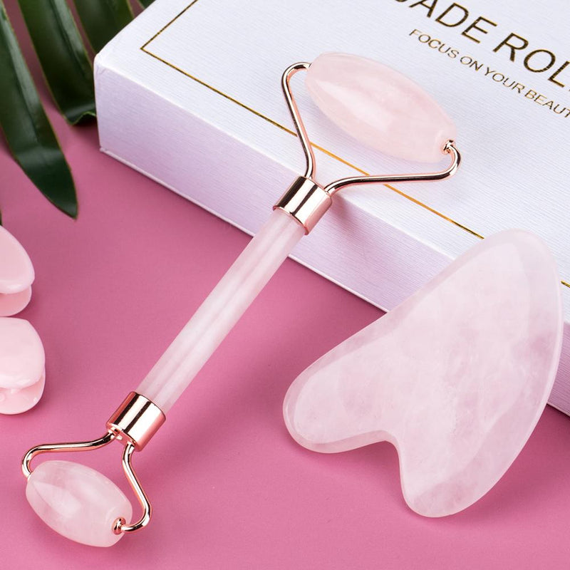 Rose Quartz Face Massage Jade Roller Natural Stone Crystal Slimmer Lift Wrinkle Remover Beauty Care Slimming Lifting Tools