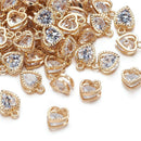 80-160 Uds Zirconia cúbica diamantes de imitación dijes colgantes gota corazón dijes de cristal para joyería DIY pendientes collar fabricación de pulseras