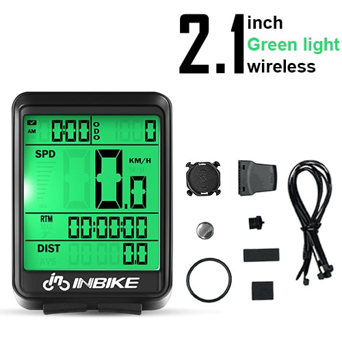 INBIKE Regenfester MTB-Fahrradcomputer Fahrrad-Tachometer Kabelloser Kilometerzähler Fahrraduhr LED-Bildschirm Messbare Uhr IC321