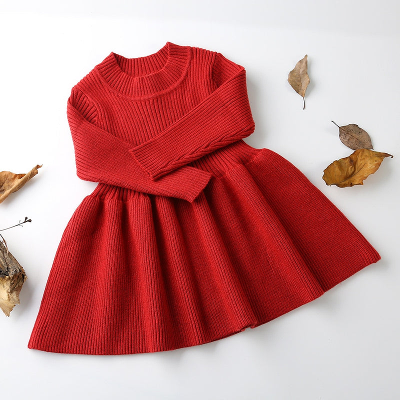 HoneyCherry Herbst Winter Mädchen Wolle Strickpullover Baby Mädchen Kleid Mädchen Kleider Für Party Und Hochzeit Baby Mädchen Kleidung