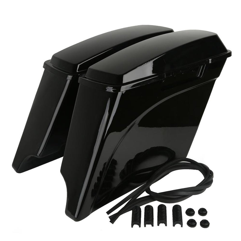 Motorcycle 5&quot; Stretched Extended Saddlebags For Harley Touring Road King Street Glide Road Glide 1993-2013