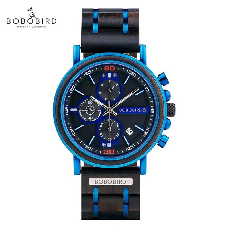 Bobo Bird Herrenuhren Armbanduhr für Herren Quarz Armbanduhren Male Chronograph Luminous Orologio Uomo Timepiece CustomGift