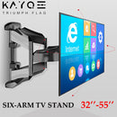 6 Arme TV-Halterung für 32-55" MAX VESA 400 x 400 mm LCD-Halterung Wandständer Full Motion Tilt RetractableTV Mount Retractable Bracket