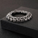 Fongten Vintage Punk Charms Gliederkette Armband Edelstahl Totenkopf Schlange Wikinger Zierliche Manschette Armreif Herren Schmuck