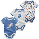 3 PCS/LOT Newborn Baby Clothing 2021 New Fashion Baby Boys Girls Clothes 100% Cotton Baby Bodysuit Short Sleeve Infant Jumpsuit