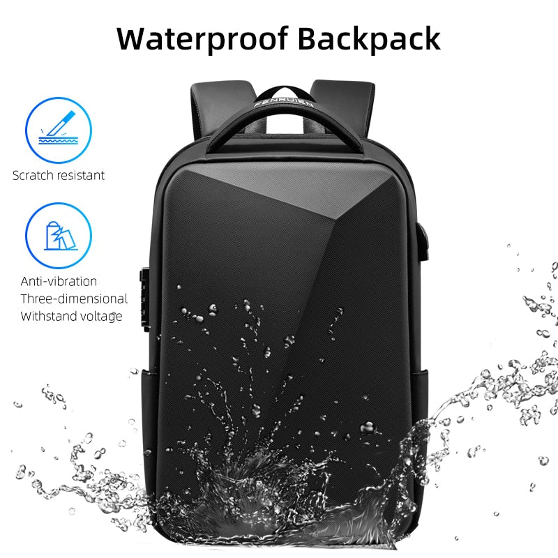 Marca Fenruien, mochila para ordenador portátil, mochilas escolares impermeables antirrobo, carga USB, bolsa de viaje de negocios para hombres, mochila, nuevo diseño