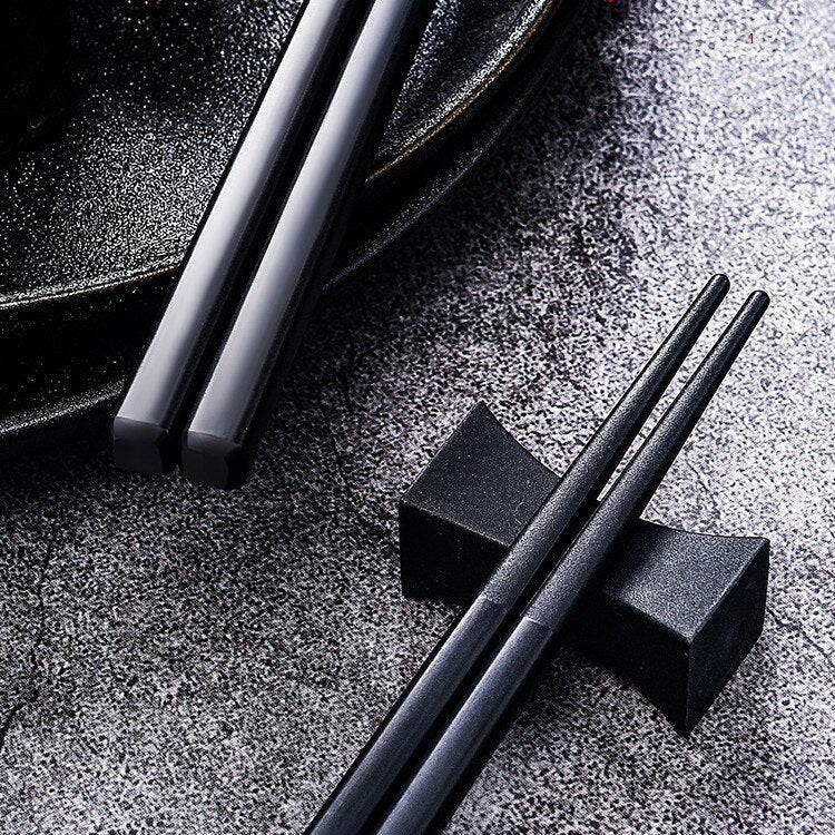 5 par/set de palillos de aleación de estilo japonés con caja de regalo antideslizantes a prueba de moho Sushi palitos para cortar alimentos utensilios de cocina reutilizables