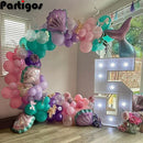 97 stücke Meerjungfrau Party Ballon Girlande Bogen Kit Lila Rosa Shell Meerjungfrau Schwanz Helium Globos Baby Shower Birthday Party Dekoration