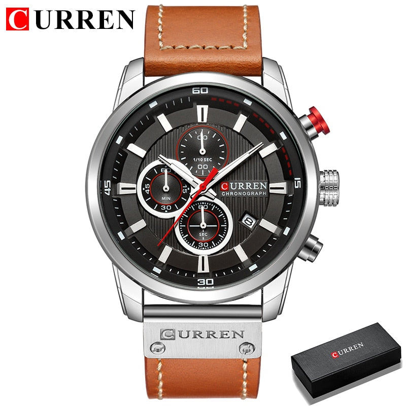 Top-Marke Luxus CURREN Mode Lederband Quarz Herrenuhren Casual Date Business Male Armbanduhren Uhr Montre Homme