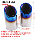 2 teile/satz verchromt edelstahl auto auspuff spitze rohre abdeckungen für audi a1 a3 a4 tt 2009–2015/vw volkswagen passat