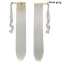 S-noilite Synthetic Women Drawstring Long Straight Hair Extensions Piece clip in Wrap Around Ponytail Multi-Colors Real Natural