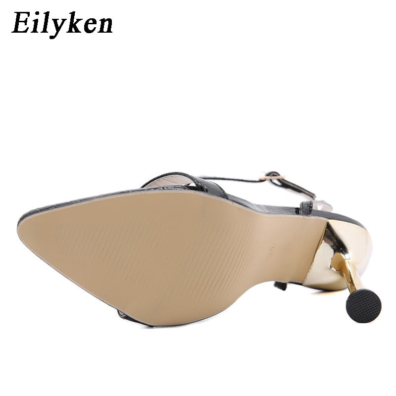 Eilyken 2023 New Ankle Buckle Strap Grün High Heels Sandalen Damen Spitz Zehe Party Weibliche Schuhe Alias ​​​​Mujer