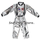 SNAILIFY Silber Spaceman Overall Jungen Astronaut Kostüm für Kinder Halloween Cosplay Kinder Pilot Karneval Party Kostüm