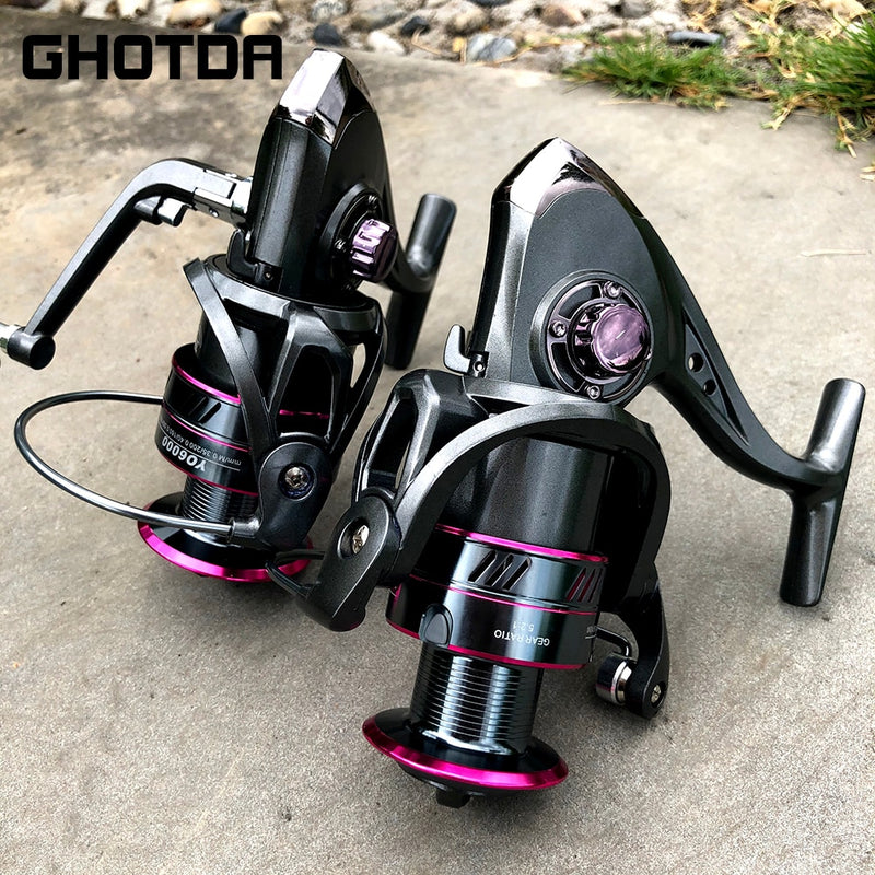 GHOTDA Spinning Fishing Reel 12BB + 1 Bearing Balls 1000-7000 Series Metal Coil Spinning Reel Boat Rock Fishing Wheel