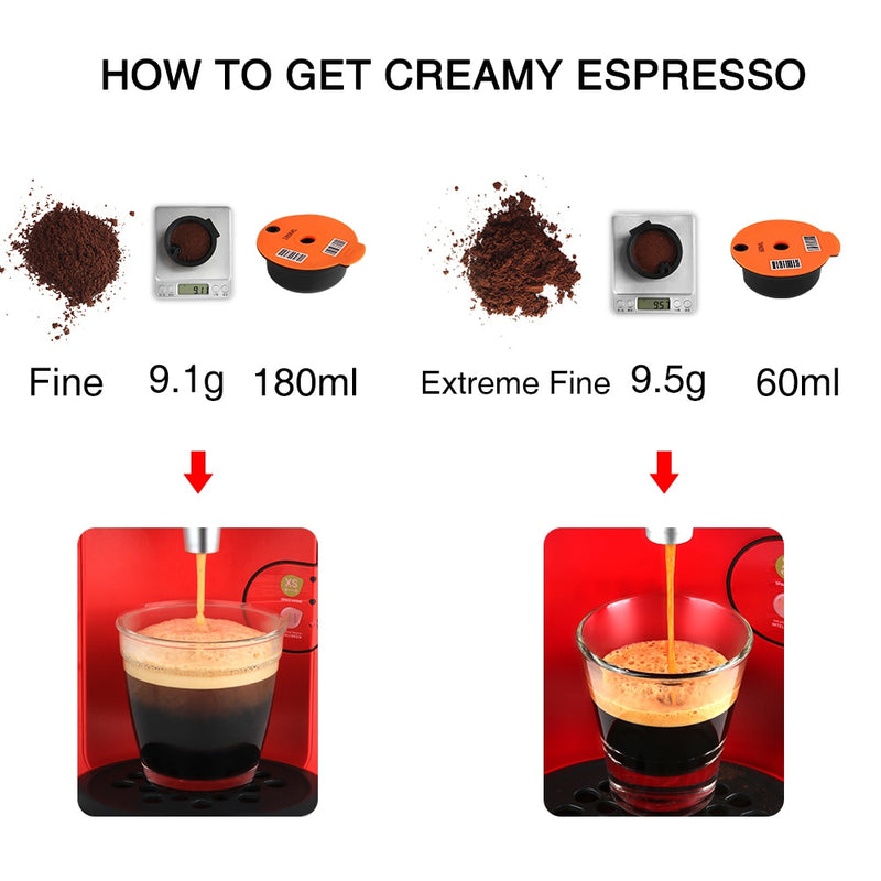 ICafilas180/60ml Refillable Espresso Coffee Maker Capsules for BOSCH Machine Tassimo Reusable Filter Coffee Pod Eco-Friendly