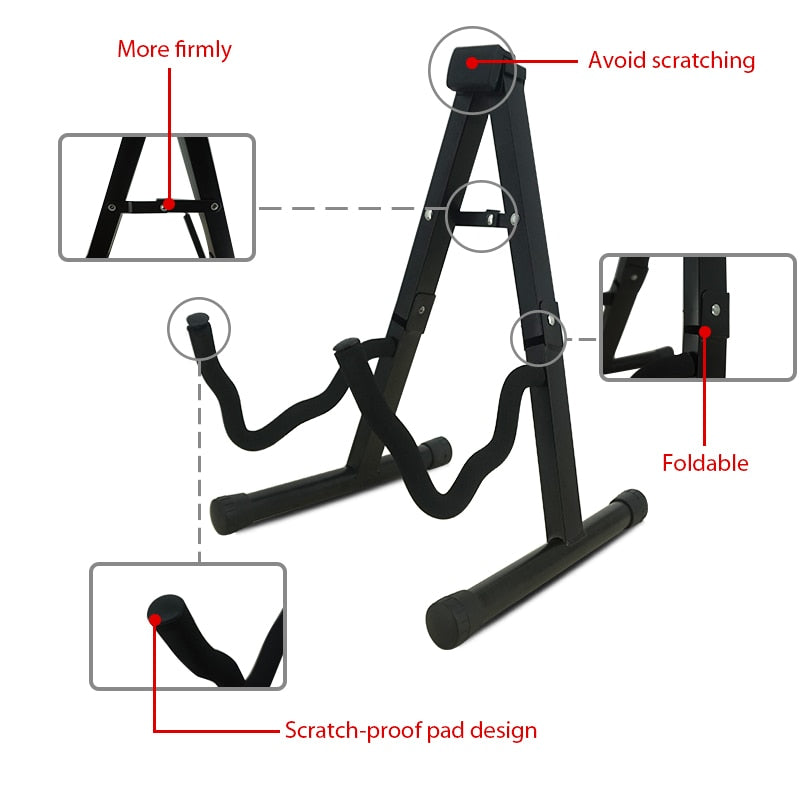 Soporte de guitarra portátil plegable Universal, trípode ligero plegable, instrumento de cuerda, estante Musical, accesorios para guitarra