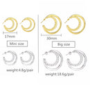 Slovecabin 925 Sterling Silver Luxury Hoop Piercing Boucle Doreille Femme Gold Round Circle Fashion Earrings for Women Jewerly