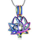 Stainless Steel Lotus Flower Keepsake Pendant For Women Mini Cremation Urn Jewelry Memorial Jewelry Ashes Locket 2 Colors