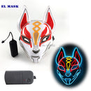 Anime Expro Decor Japanische Fuchsmaske Neon Led Licht Cosplay Maske Halloween Party Rave Led Maske Tanz DJ Zahltag Kostüm Requisiten