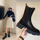 INS HOT Damen Stiefeletten Naturleder 22-25CM Rindsleder Nähen Twill Chelsea Stiefel Cyberstar Skinny Boots 11-11 Rabatt