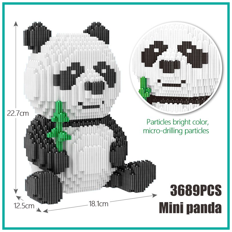 3689 Uds. DIY, Mini bloques de Panda ensamblables, juguetes educativos de animales para niños, modelo de bloques de construcción, ladrillos