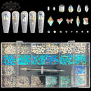 21 Grids Crystals Diamonds Nail Strasssteine ​​Set 3100pcs FlatBack Strasssteine ​​Kit funkelnde Nail Art mit 1 Stift für Dekorationen