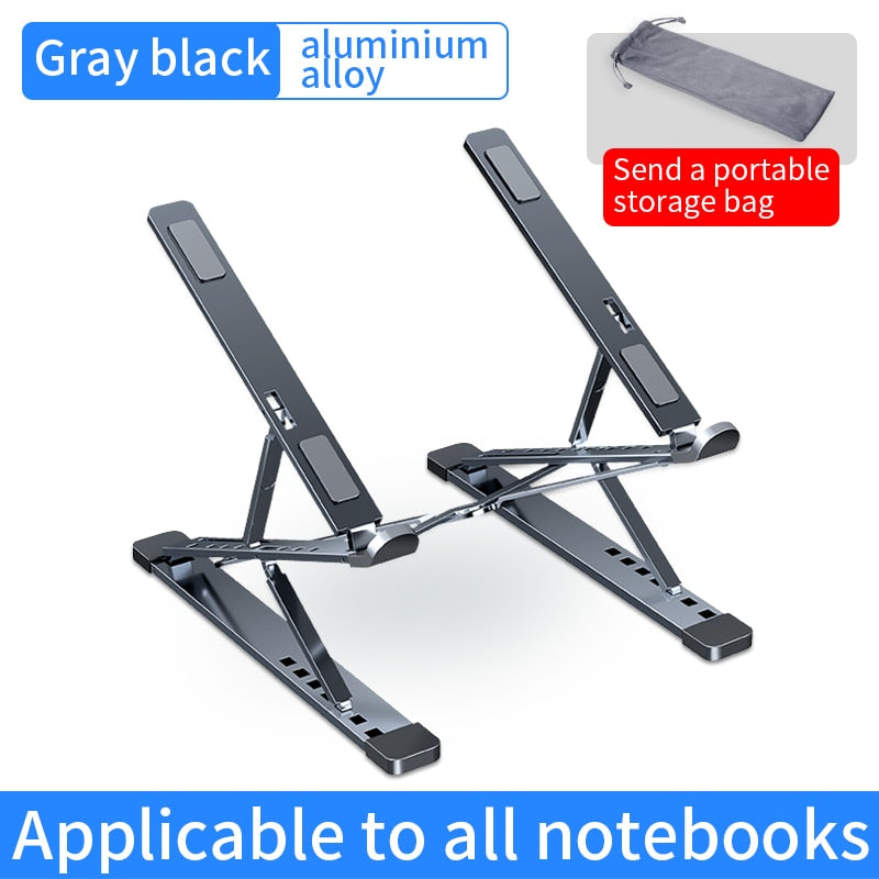MC N8 Verstellbarer Laptopständer Aluminium für Macbook Tablet Notebook Ständer Tisch Cooling Pad Faltbarer Laptophalter
