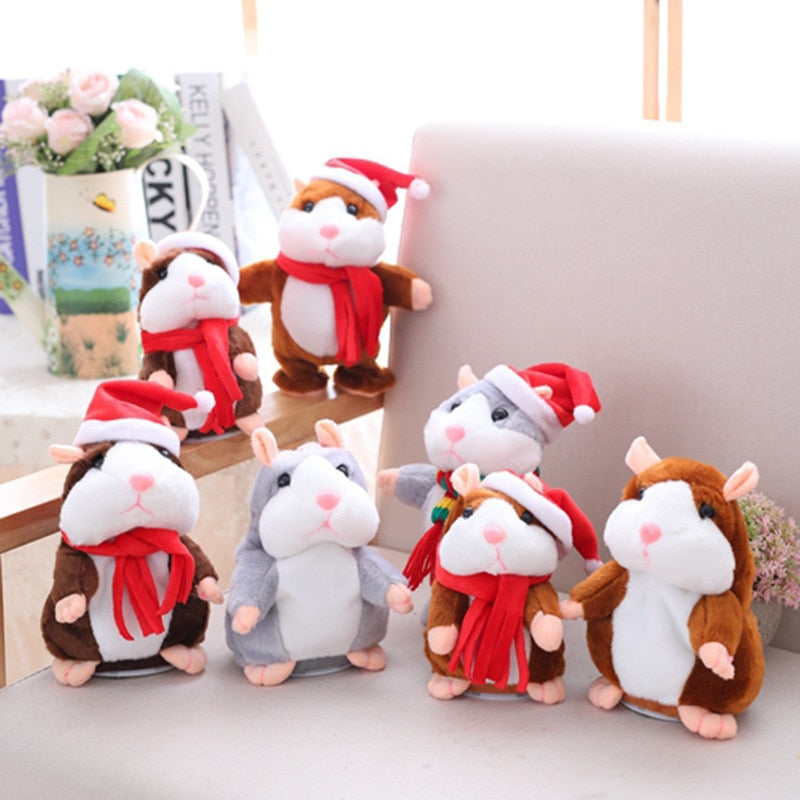 Promoción 15 cm encantador hámster parlante hablar grabación de sonido repetir peluche Animal Kawaii hámster juguetes para niños regalos